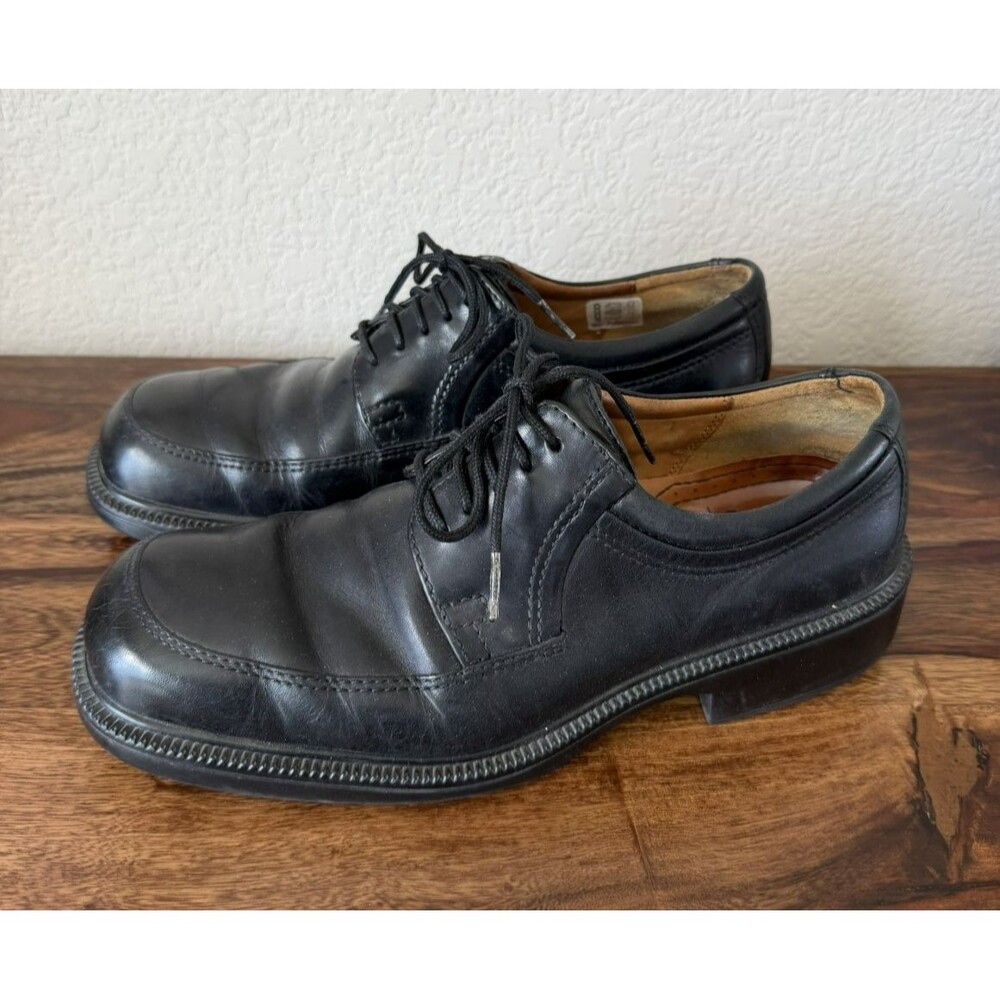 ECCO Men's Leather Dress Shoes US Size 9.5 Black Oxford EU 43 Oxfords Formal